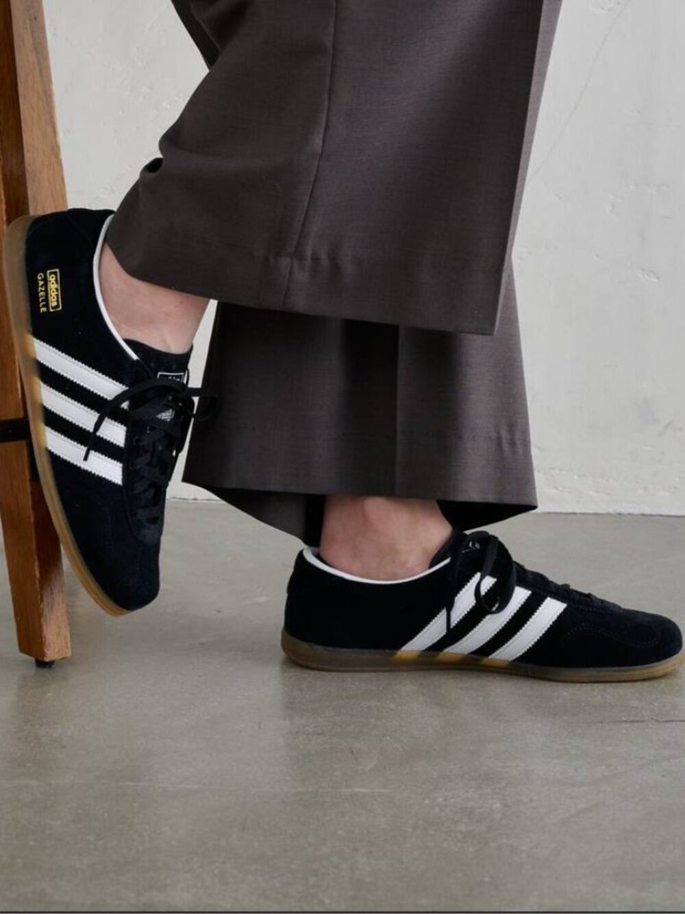 adidas Originals Gazelle Black White Gum Athletic Shoes - Picture 2 of 15